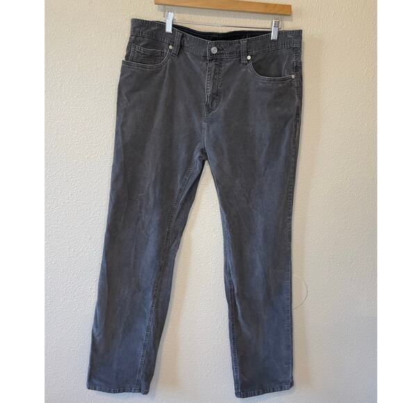 PrAna Men's Sustainer Slim Fit Charcoal Gray Corduroy Straight Leg Pants 36/32 - Picture 10 of 14